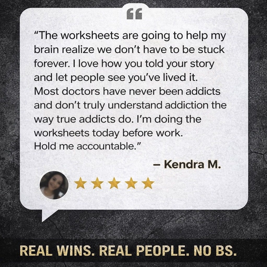 Kendra testimonial about the Renegade Reset worksheets